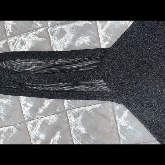 NEW black dress with blue/white stripes on side - Picture 4 of 5